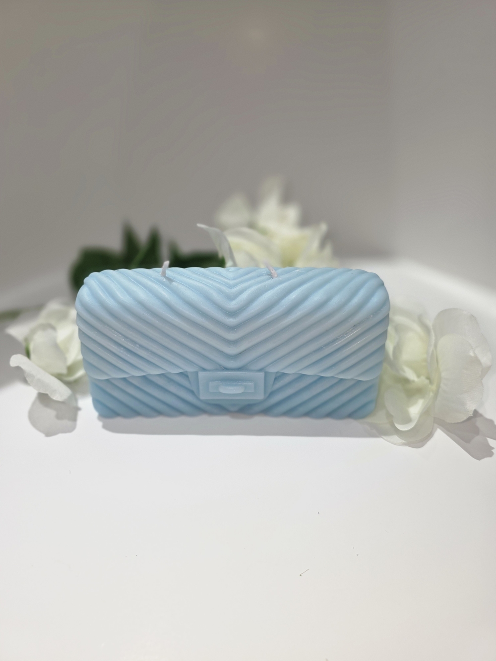Light Blue Chevron Quilted Women’s Clutch Candle.